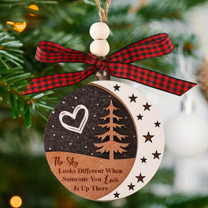 Christmas Tree Star Moon Ornament 06HUXX060924 Remembrance Memorial Ornament, 2 Layered Wooden Ornament - Ornament - GoDuckee