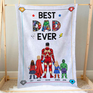 Best Dad Ever, Family Blanket, Personalized Blanket, Father's Day 04QHHN260423TM - Blanket - GoDuckee