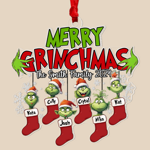 Merry Monster Family Personalized Socks Ornament - Ornament - GoDuckee