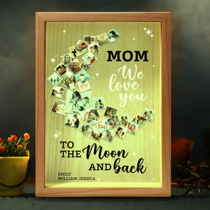 Custom Photo Gifts For Mom Light Frame We Love You To The Moon And Back - Canvas Print - GoDuckee