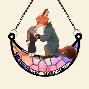 Personalized Gifts For Couple Suncatcher Ornament 05KADT060624 - Ornaments - GoDuckee