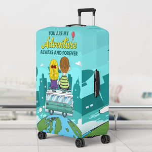 Personalized Gifts For Traveling Couple Luggage Cover 04xqtn191224hg - Luggage Covers - GoDuckee