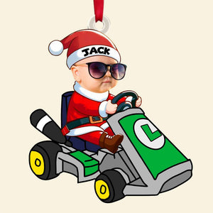 Personalized Custom Photo Gifts For Kid Driving Kart Acrylic Ornament 02OHTN151124 - Ornament - GoDuckee