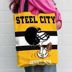 Steel City, Gift For Football Lover, Personalized Tote Bag, Football Dog Tote 03HUHN030823 - Tote Bag - GoDuckee