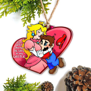 Always Feel Safe Couple Personalized Ornament - Gift For Game Fan Couple 06QHHN131023 - Ornament - GoDuckee