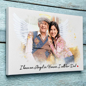 Custom Photo Gifts For Heaven Personalized Canvas Print I Have An Angel In Heaven - Canvas Print - GoDuckee