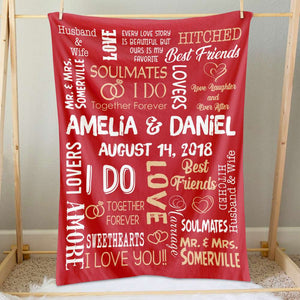 Husband & Wife, Couple Gift, Personalized Blanket, Marriage Couple Blanket 05HUHN291223 - Blanket - GoDuckee