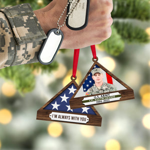 Personalized Memorial Ornament For Veteran, Folded Flag 01qhqn241024 - Ornament - GoDuckee