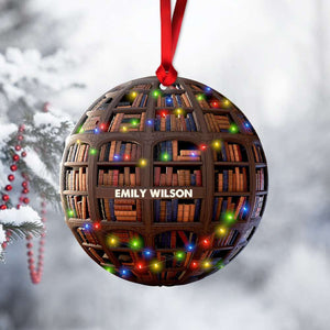 Gift For Book Lover, Personalized Acrylic Ornament, Bookshelf Ornament, Christmas Gift 06NAHN210923 - Ornament - GoDuckee