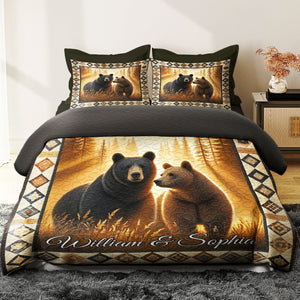 Personalized Gifts For Bear Couple Quilt Bedding Set 01KADT100125 - Blanket - GoDuckee