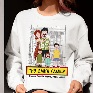 Personalized Gifts For Family Shirt Cartoon Family 05ACPU120225HG - Shirts - GoDuckee