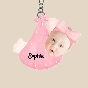 Custom Photo Gifts For Mom Of Newborn Keychain - Keychains - GoDuckee