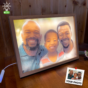 Gifts For Dad And Children, Personalized Light Picture Frame - Poster & Canvas - GoDuckee