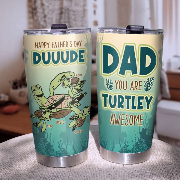 Turtle Family Dad And Kid 03DNQN260523 Personalized Turtle Tumbler -  GoDuckee