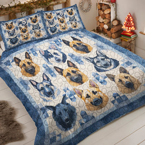 German Shepherds Dog Christmas Quilt Bed Set Gifts For Dog Lovers 04HUDT061124 - Blanket - GoDuckee