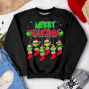 Personalized Gifts For Family Green Monster Christmas Shirt 01ohpu260924 - Shirts - GoDuckee