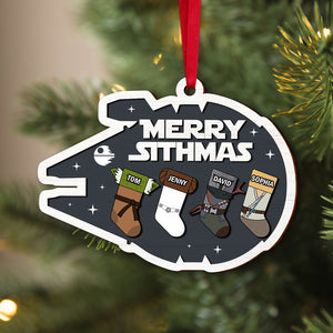 Galaxy Family, Personalized 02QHTN201123 Stocking 2 Layered Wooden Ornament - Ornament - GoDuckee