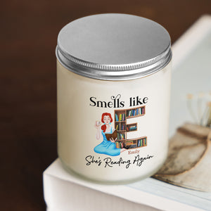 Personalized Gifts For Book Lover Scented Candle Smells Like She's Reading Again - Scented Candle - GoDuckee
