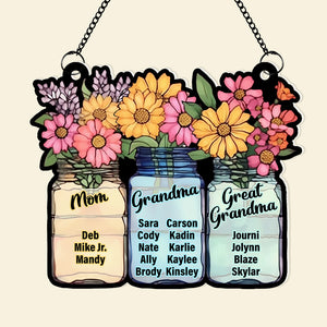 Personalized Gifts For Mom Suncatcher Window Hanging Ornament 03HUDT020524 - Ornaments - GoDuckee