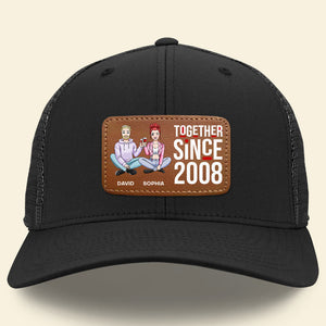 Personalized Gifts For Couple Leather Patch Hat 03ACDT100724HH - Caps - GoDuckee