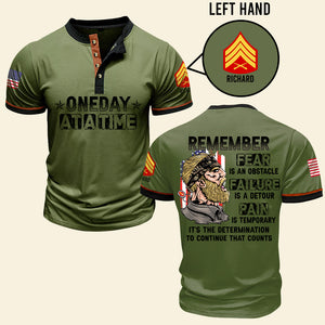 Custom Military Rank Gifts For Veteran Lapel Shirt One Day At A Time 02toqn110724 - Shirts - GoDuckee