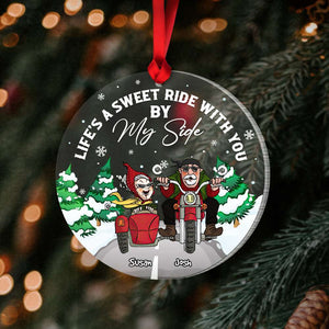 Life's A Sweet Ride With You, Couple Gift, Personalized Acrylic Ornament, Old Couple Racing Ornament, Christmas Gift - Ornament - GoDuckee