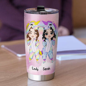 I'd Walk Through Fire For You, Gift For Friends, Personalized Tumbler, Unicorn Bestie Tumbler - Tumbler Cup - GoDuckee