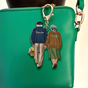 Personalized Gifts For Old Couples Keychain Hand In Hand Couple 08QHHU150125TM - Keychains - GoDuckee