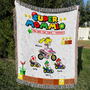 Personalized Gifts For Mom Woven Blanket Mother's Day Super Mom 07ACHU030425 - Blanket - GoDuckee