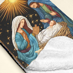 Christmas Gifts For Christians Blanket, Jesus Christ Nativity Quilt Art Effect 01QHMH120924 - Blanket - GoDuckee