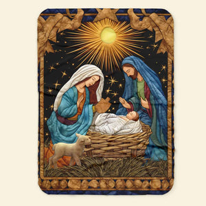 Christmas Gifts For Christians Blanket, Jesus Christ Nativity Quilt Art Effect 01QHMH120924 - Blanket - GoDuckee