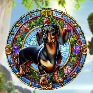 Personalized Gifts For Christmas Suncatcher Ornament 59ACQN240824 Dachshund Dog - Ornament - GoDuckee