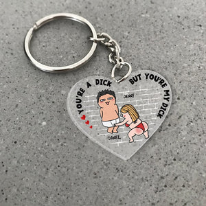 Couple, You're A D*ck, Personalized Keychain, Gift For Couple - Keychains - GoDuckee