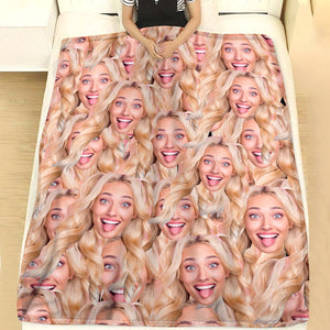 Custom Photo Face Blanket- Funny Face Gift- Funny Blankets for All Ages - Blanket - GoDuckee