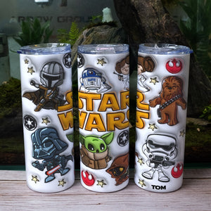 Personalized Gifts For Movie Fans 3D Inflated Tumbler Cartoon Character 02ACDT250124 - Tumbler Cup - GoDuckee