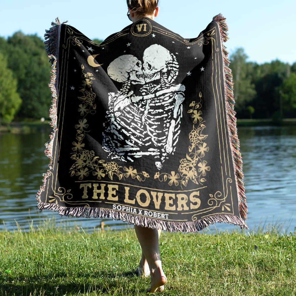 Couple, The Lovers, Personalized Blanket, Halloween Gifts For Couple, 01HUPO220923 - Blanket - GoDuckee