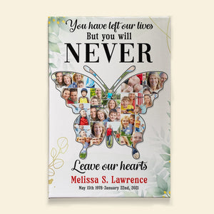 You Will Never Leave Our Hearts - Custom Photo Canvas Print- Memorial Gift - Poster & Canvas - GoDuckee