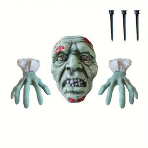 Halloween Yard Decorations, Scary Plastic Hands and Skull 02ACXX081024 - - GoDuckee