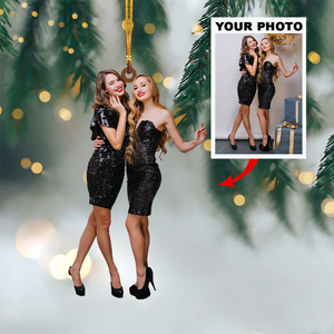 Custom Photo Gifts For Besties, Upload Friends Photo Christmas Ornament 42pgxx290824 - Ornament - GoDuckee