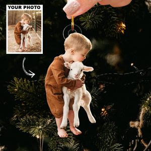 Custom Photo Gifts For Family, Upload Kid With Farm Animal Photo Christmas Ornament 38pgvp140924 - Ornament - GoDuckee