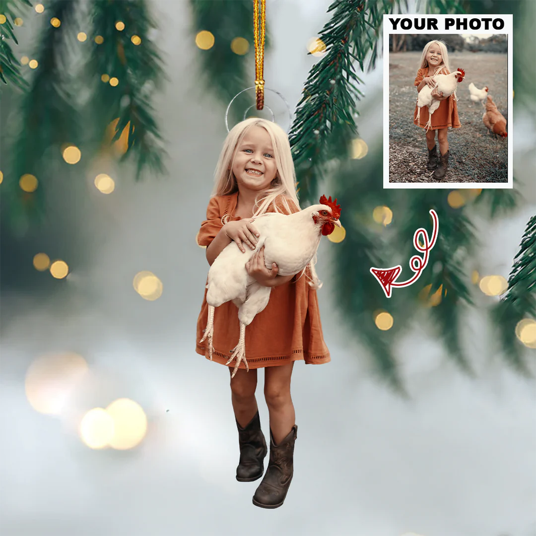 Custom Photo Gifts For Family, Upload Kid With Farm Animal Photo Christmas Ornament 38pgvp140924 - Ornament - GoDuckee