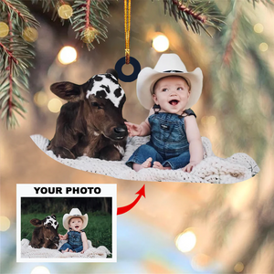 Custom Photo Gifts For Family, Upload Kid With Farm Animal Photo Christmas Ornament 38pgvp140924 - Ornament - GoDuckee