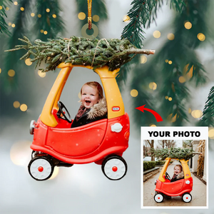 Custom Photo Gifts For Family, Upload Kid Driving Toy Car Photo Christmas Ornament 39pgvp140924 - Ornament - GoDuckee