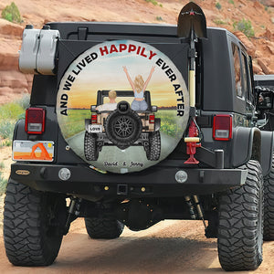 And We Lived Happily Ever After, Gift For Couple, Personalized Tire Cover, Travel Off-Road Car Couple Tire Cover, Couple Gift 03HUHN220723TM - Tire Cover - GoDuckee