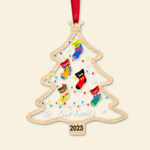 Sock Family Christmas Tree 05natn311023 Personalized Acrylic Ornament - Ornament - GoDuckee