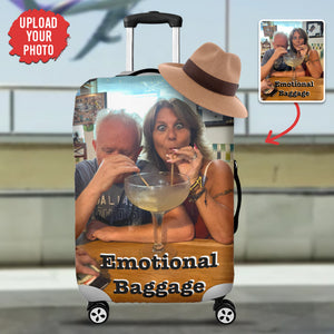 Older people drinking too much emotion baggage luggage cover - custom photo gifts