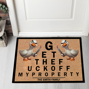 Personalized Funny Attitude Animal Doormat Collection, Get Off My Property 01qhpu241224 - Doormat - GoDuckee