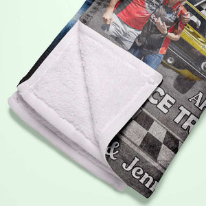 I Love You All Around The Race Track, Personalized Blanket, Couple Racing Gifts - Blanket - GoDuckee