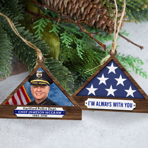 Personalized Memorial Ornament For Hero, Folded Flag 01qhqn241024 - Ornament - GoDuckee