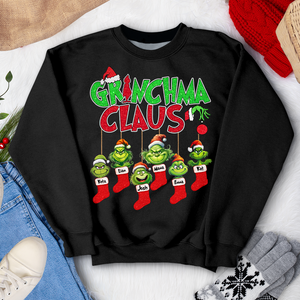 Personalized Christmas Gifts For Grandma Shirt 10ohpu260924 Green Monster Kids On Xmas Socks - Shirts - GoDuckee